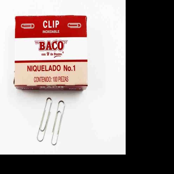 CLIPS NIQUELADO 1 BACO CAJA C100 E.10 C.100